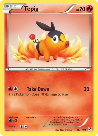 Tepig (16/114) [Blanco y negro: Conjunto básico] 