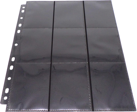 Folios de carpeta - 9 bolsillos con fondo negro