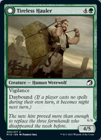 Transportista incansable // Luchador de tensión terrible [Innistrad: Caza de medianoche] 