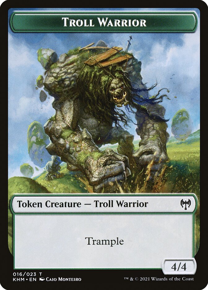 Elf Warrior // Troll Warrior Ficha de doble cara [Fichas Kaldheim] 