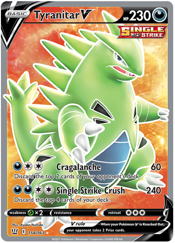 Tyranitar V (154/163) [Espada y escudo: estilos de batalla] 