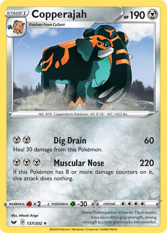 Copperajah (137/202) (Exclusivo de Gamestop) (Exclusivo de Blister) [Espada y escudo: Conjunto básico] 