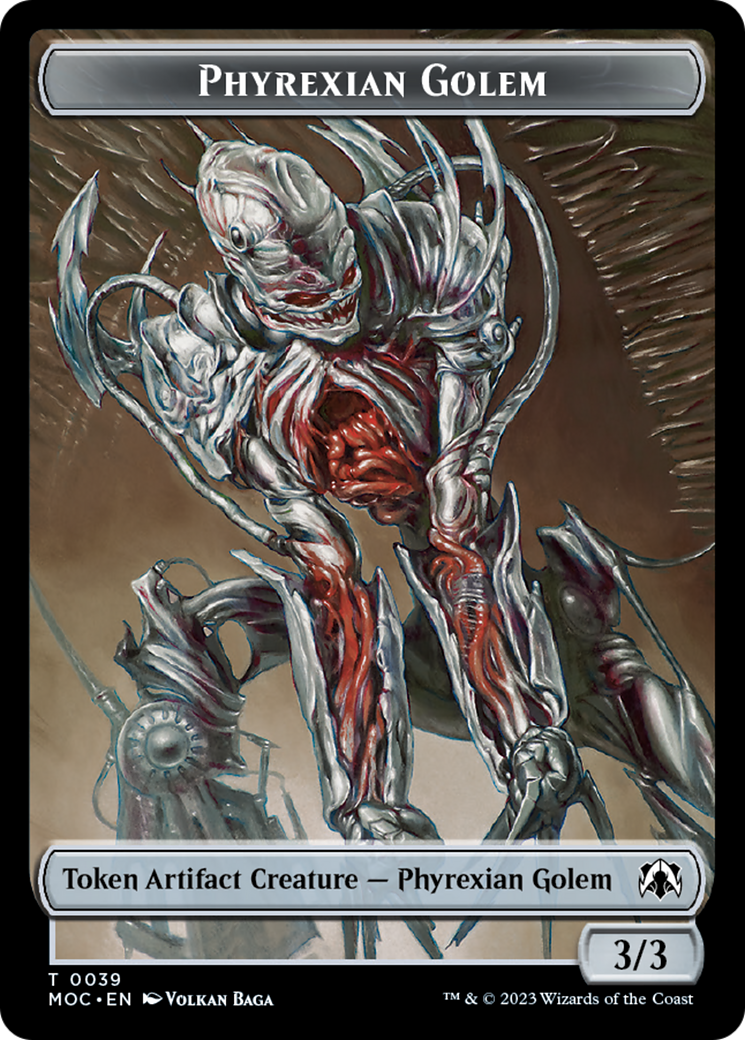 Golem pirexiano // Construir ficha de doble cara [Fichas de Comandante de la Marcha de la Máquina] 