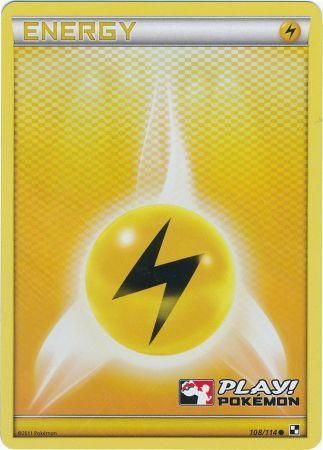 Lightning Energy (108/114) (Promoción de Play Pokemon) [Blanco y negro: Conjunto básico] 