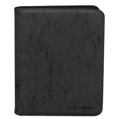 Ultra PRO: Carpeta PRO premium con cremallera y 9 bolsillos - Colección Ante (Jet) 
