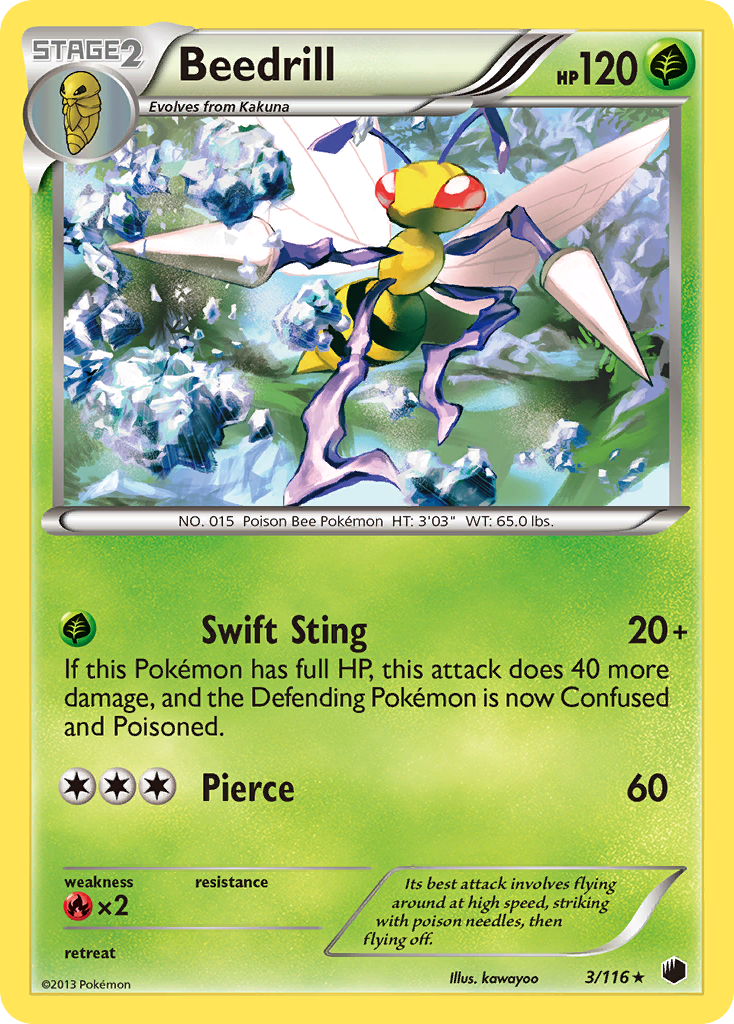 Beedrill (3/116) [Blanco y negro: Congelación de plasma] 