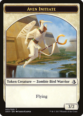 Iniciado Aven // Ficha de doble cara Serpiente [Fichas Amonkhet] 