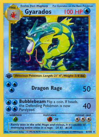 Gyarados (6/102) (Shadowless) [Conjunto básico 1.ª edición] 