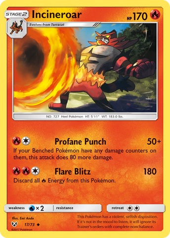 Incineroar (17/73) [Sol y Luna: Leyendas Brillantes] 