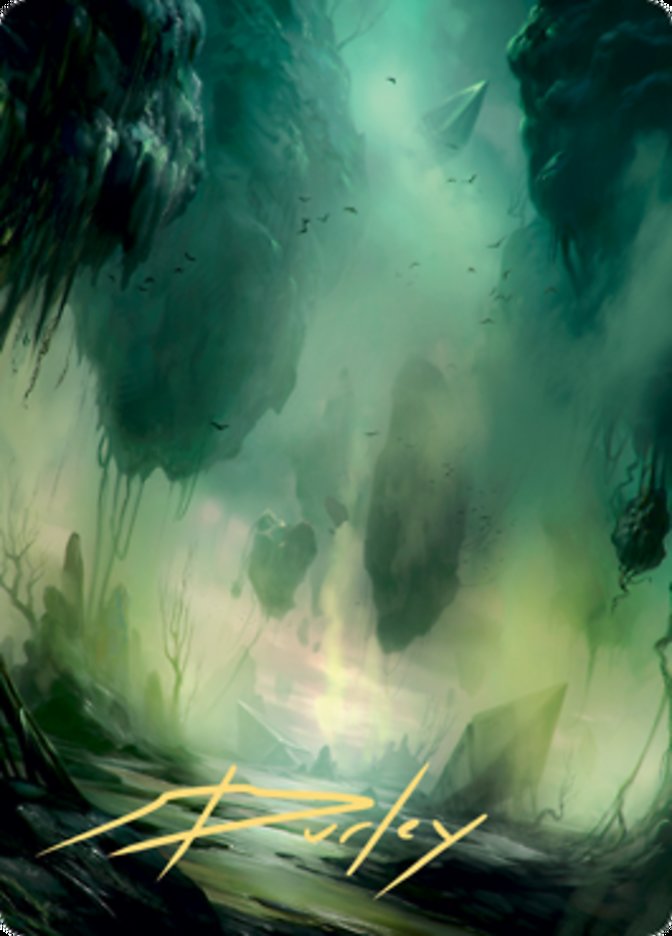 Tarjeta de arte Swamp 1 (firma estampada en oro) [Serie de arte Zendikar Rising] 
