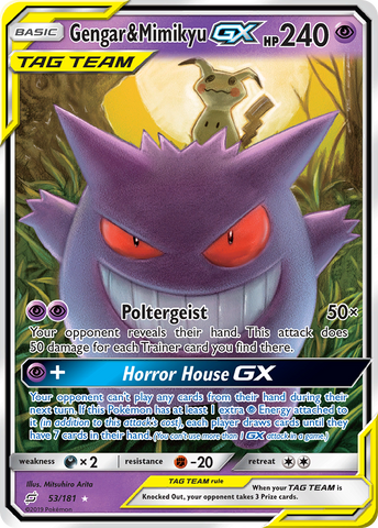 Gengar y Mimikyu GX (53/181) [Sol y Luna: forman equipo] 