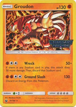Groudon (81/168) (Promoción de Cosmos Holo Gamestop) [Sol y luna: Tormenta celestial] 