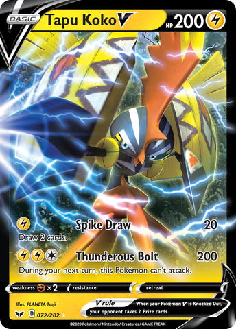 Tapu Koko V (072/202) [Espada y escudo: conjunto básico] 