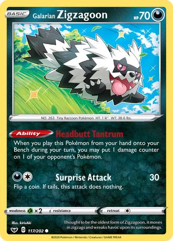 Zigzagoon de Galar (117/202) [Espada y escudo: conjunto básico] 