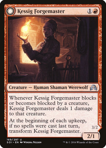 Kessig Forgemaster // Hombre lobo corazón de llamas [Sombras sobre Innistrad] 