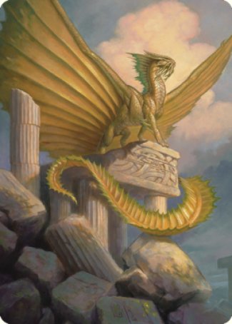 Tarjeta de arte del dragón dorado antiguo (05) [Commander Legends: Battle for Baldur's Gate Art Series] 