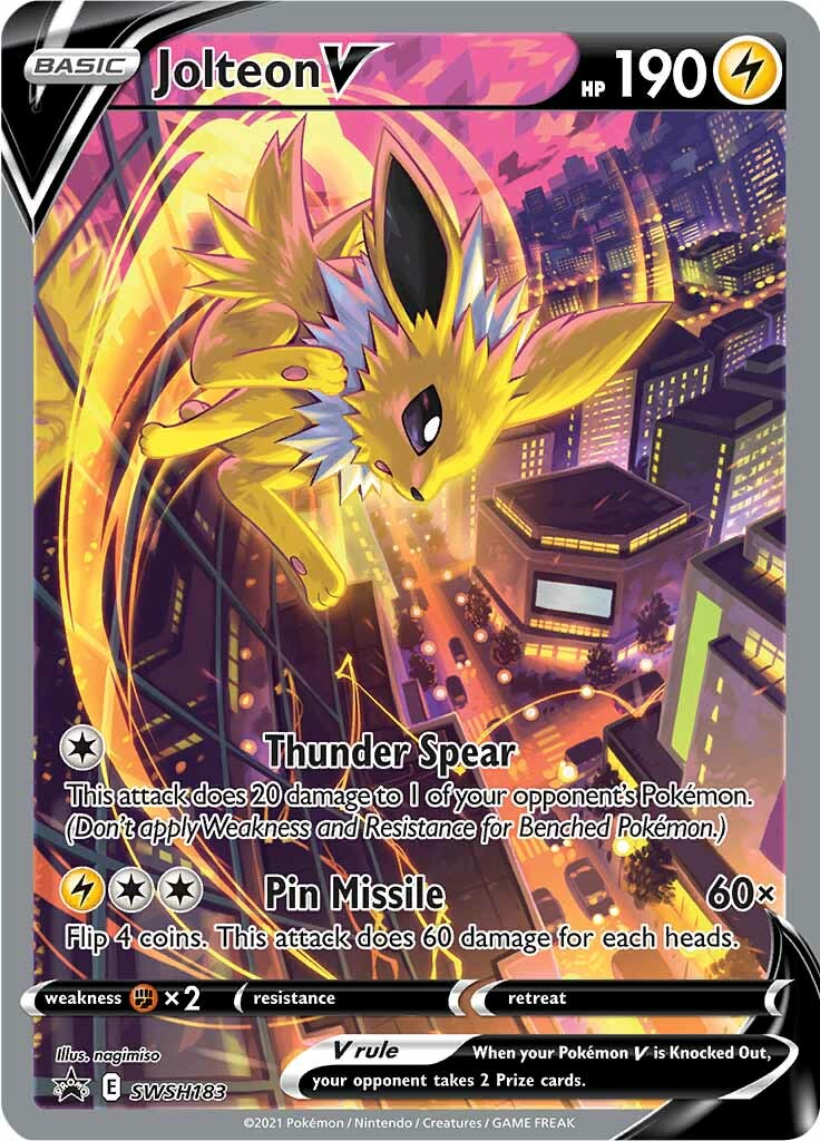 Jolteon V (SWSH183) [Espada y escudo: Promociones de Black Star] 