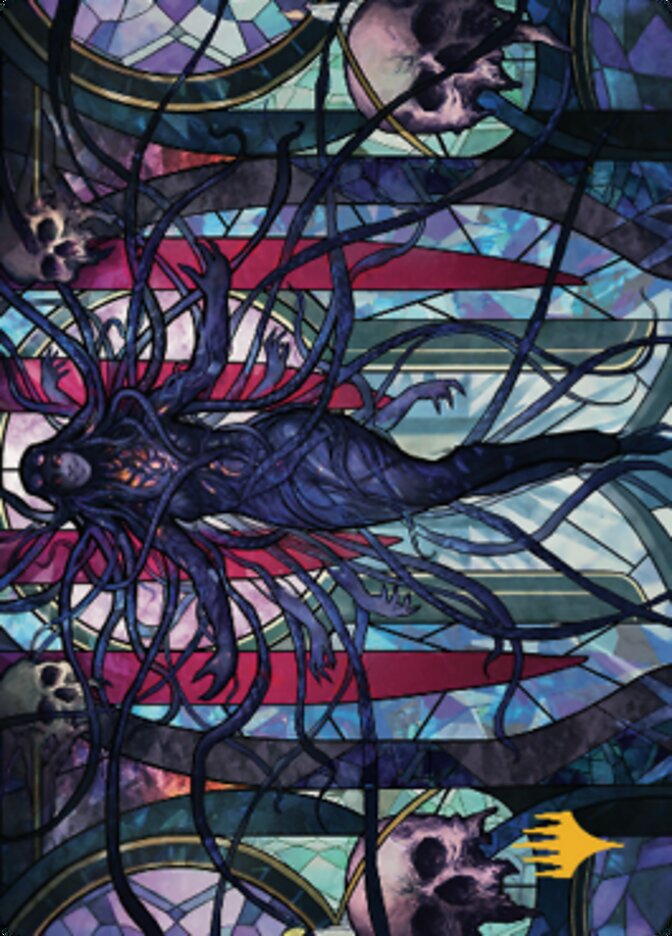 Trenzas, tarjeta artística Arisen Nightmare 2 (firma estampada en oro) [Serie Dominaria United Art] 