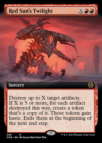 Crepúsculo del sol rojo (arte extendido) [Pyrexia: Todos serán uno] 