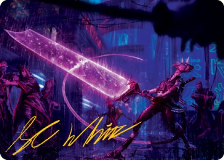 Tarjeta artística Enorme Energy Blade (firma estampada en oro) [Kamigawa: Neon Dynasty Art Series] 