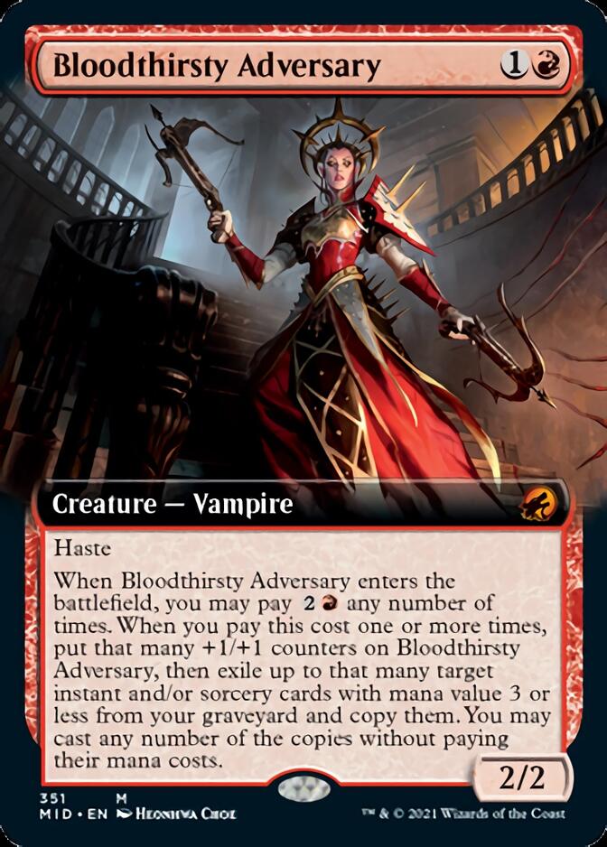 Adversario sediento de sangre (arte extendido) [Innistrad: Midnight Hunt] 