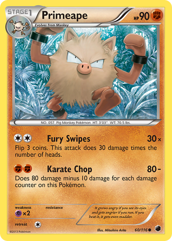 Primeape (60/116) [Blanco y negro: Congelación de plasma] 