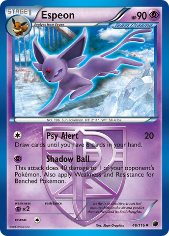 Espeon (48/116) [Blanco y negro: Plasma Freeze] 