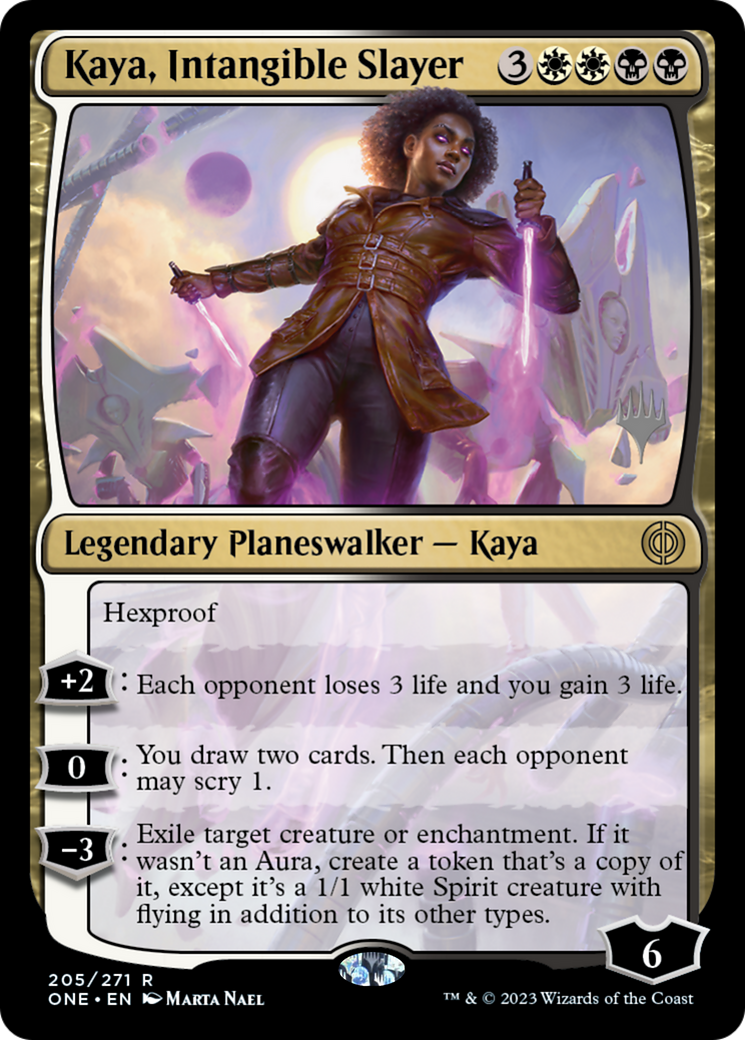 Kaya, Cazadora Intangible (Paquete promocional) [Phyrexia: Promociones All Will Be One] 