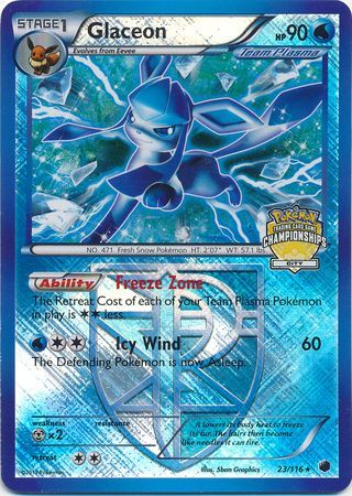 Glaceon (23/116) (Promoción del campeonato de la ciudad) [Blanco y negro: Plasma Freeze] 