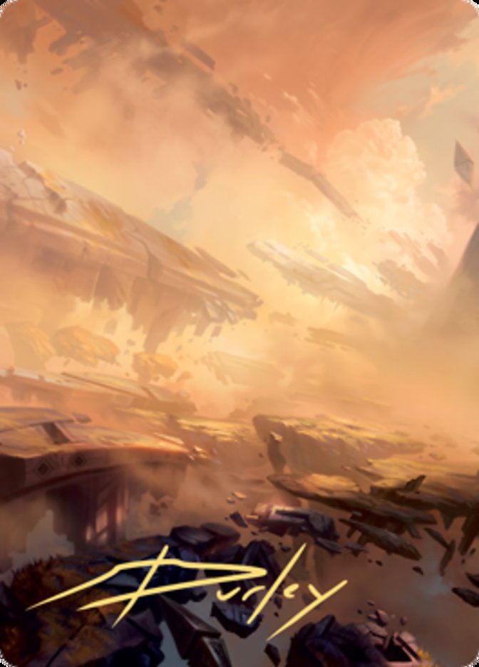 Tarjeta de arte Plains 1 (firma estampada en oro) [Serie de arte Zendikar Rising] 
