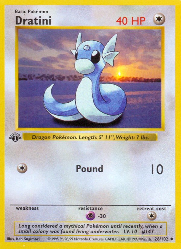 Dratini (26/102) (Shadowless) [Conjunto básico 1.ª edición] 