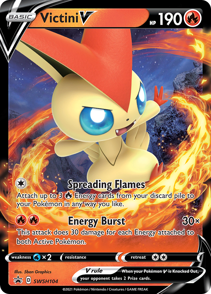 Victini V (SWSH104) [Espada y escudo: Promociones de Black Star] 