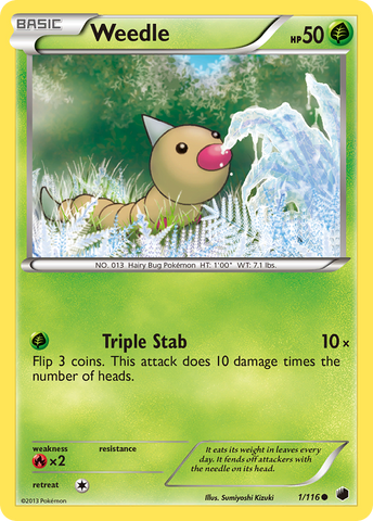 Weedle (1/116) [Blanco y negro: Congelación de plasma] 