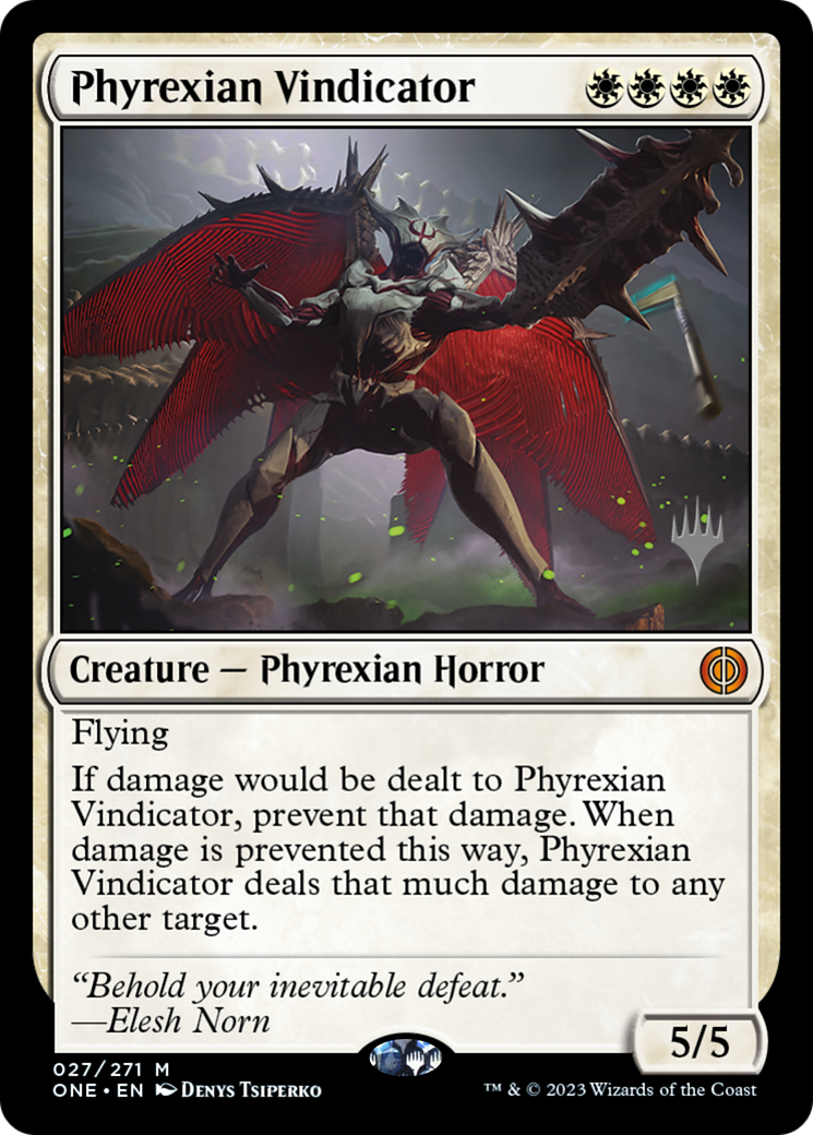 Vindicador pirexiano (paquete promocional) [Phyrexia: Promociones todos serán uno] 