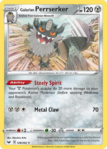 Perrserker de Galar (128/202) [Espada y escudo: conjunto básico] 