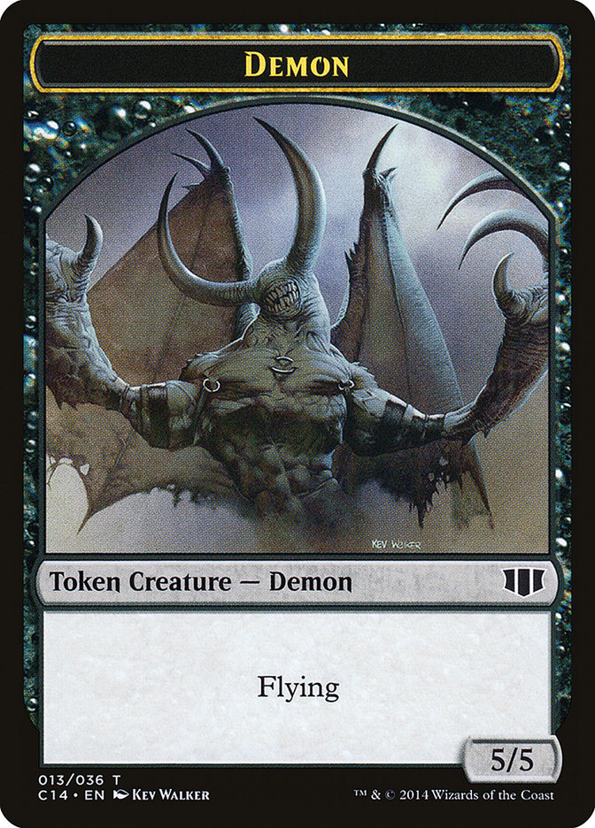 Demonio (013/036) // Zombi (016/036) Ficha de doble cara [Fichas Commander 2014] 