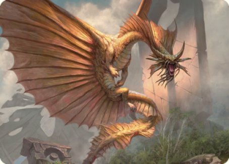 Tarjeta de arte del dragón dorado antiguo (28) [Commander Legends: Battle for Baldur's Gate Art Series] 