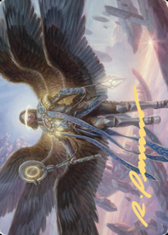 Tarjeta artística del Ángel del Destino (firma estampada en oro) [Serie artística Zendikar Rising] 