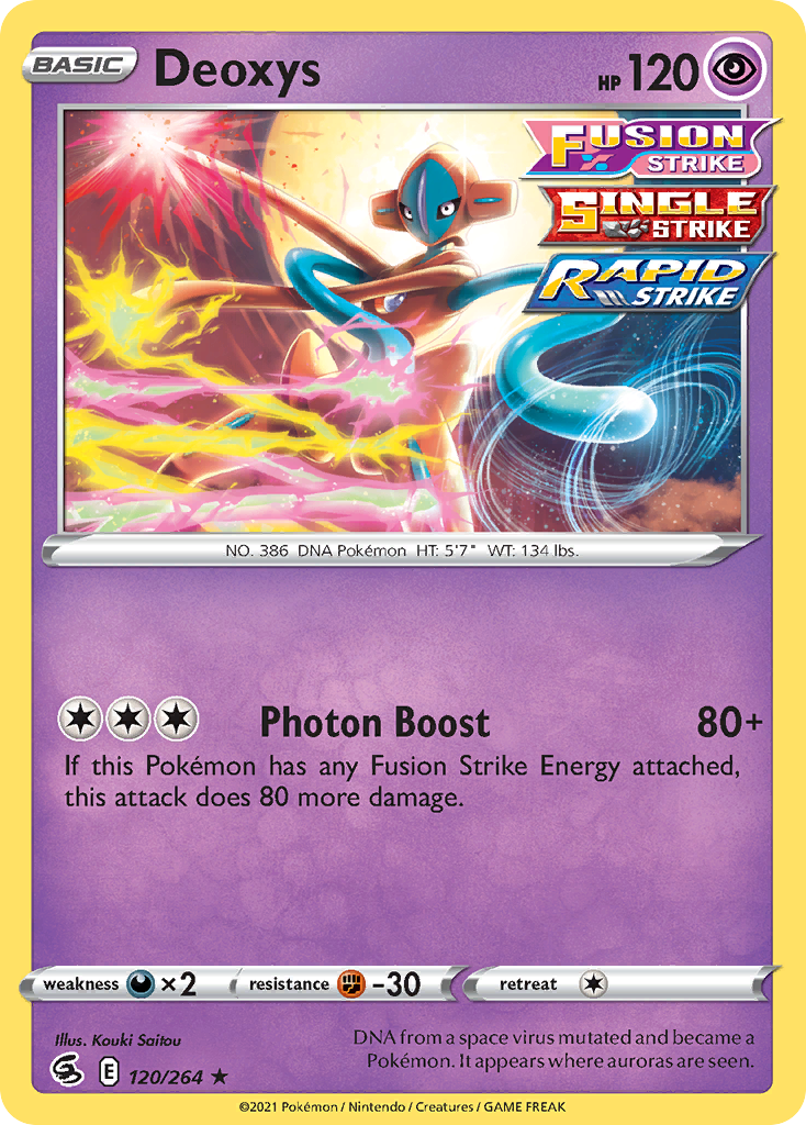 Deoxys (120/264) (Exclusivo de la baraja temática) [Espada y escudo: Golpe de fusión] 