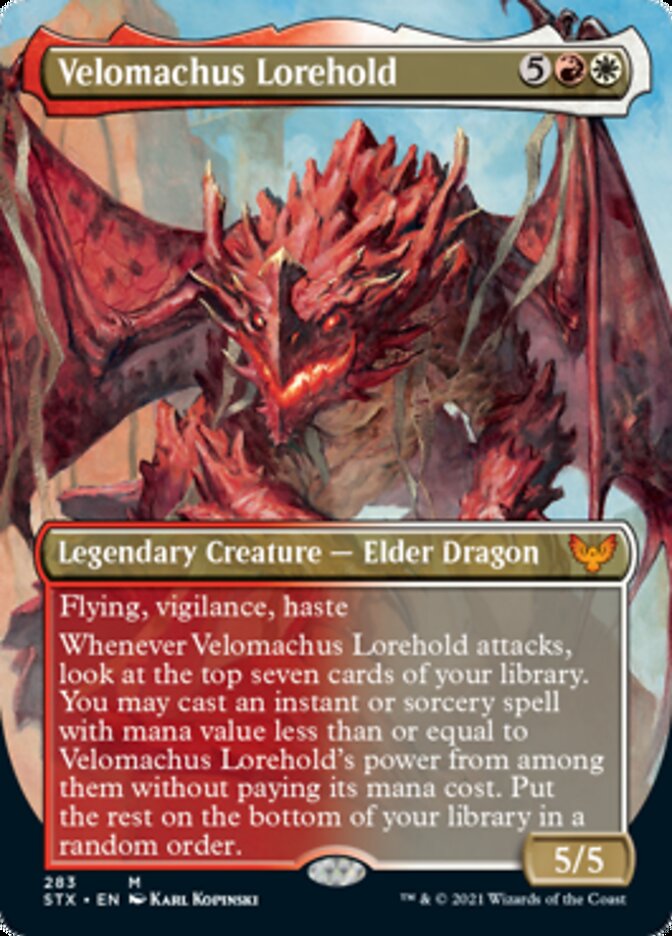Velomachus Lorehold (Arte alternativo sin fronteras) [Strixhaven: Escuela de Magos] 