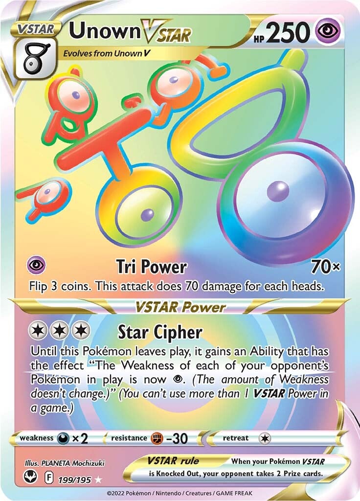 Unown VSTAR (199/195) [Espada y escudo: Tempestad de plata] 