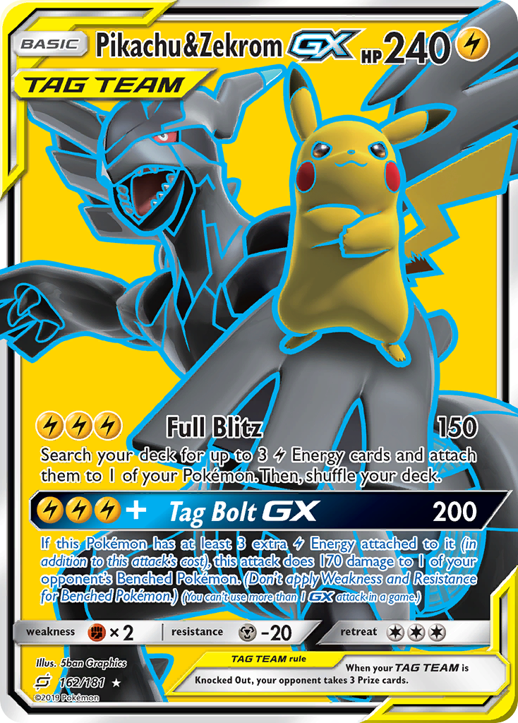 Pikachu y Zekrom GX (162/181) [Sol y Luna: forman equipo] 