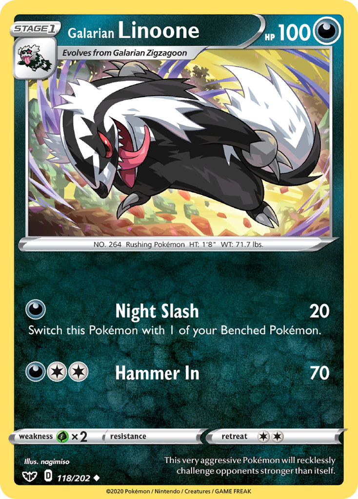 Linoone de Galar (118/202) [Espada y escudo: conjunto básico] 