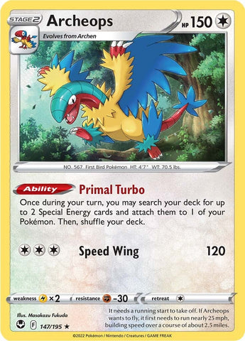 Archeops (147/195) (Exclusivo de la baraja temática) [Espada y escudo: Silver Tempest] 