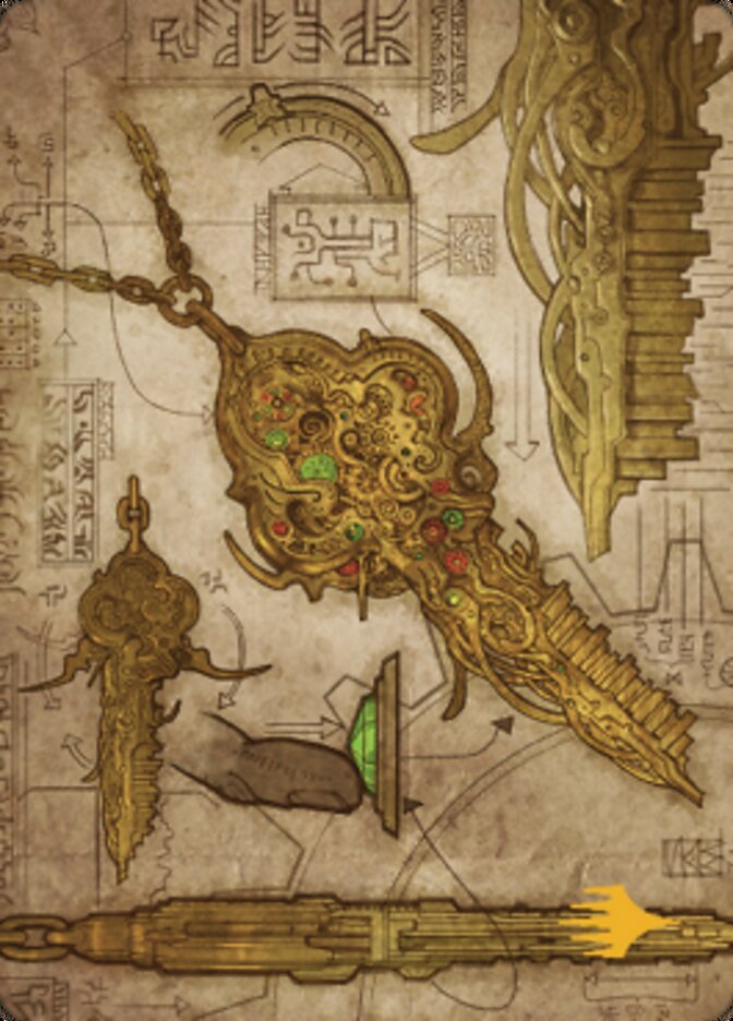 Tarjeta de arte Llave de la ciudad (Símbolo de Planeswalker estampado en oro) [Serie de arte de guerra de los hermanos] 