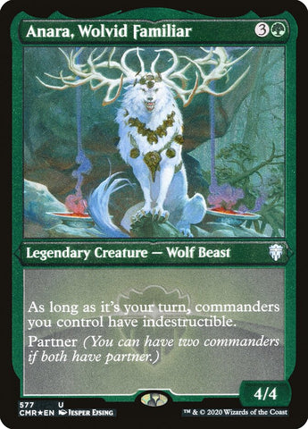 Anara, familiar lobo (grabado) [Commander Legends] 