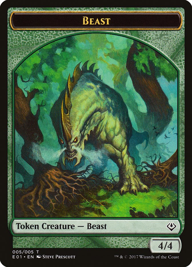 Bestia (005) // Ficha de soldado de doble cara [Archienemigo: Fichas Nicol Bolas] 