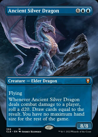 Dragón plateado antiguo (arte alternativo sin fronteras) [Commander Legends: Battle for Baldur's Gate] 