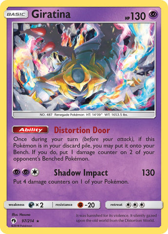 Giratina (97/214) (Exclusivo de la cubierta temática) [Sol y luna: Trueno perdido] 