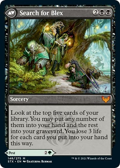 Blex, Vexing Pest // Busca a Blex [Promociones de presentación de Strixhaven: School of Mages] 